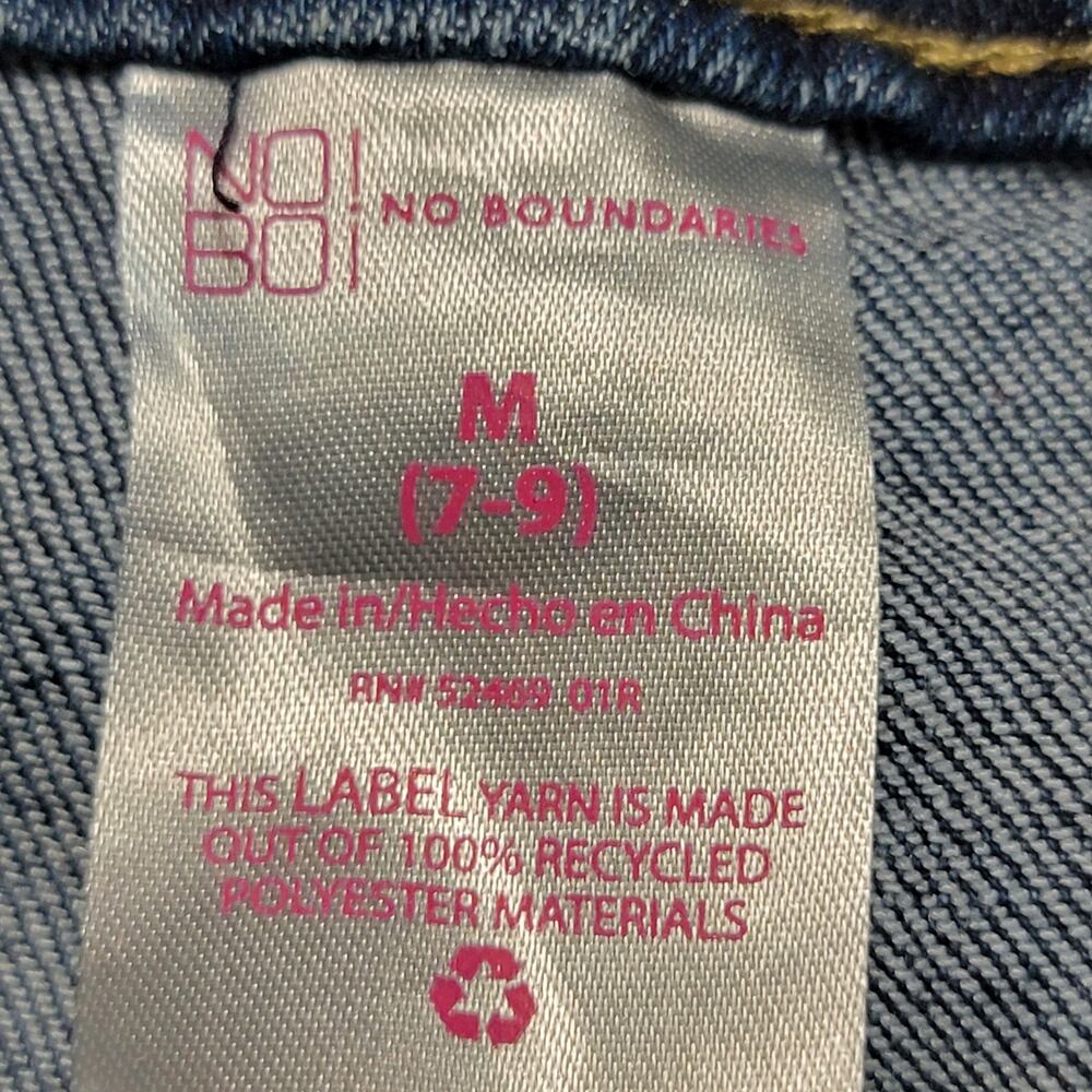 No Boundaries Girls Dark Wash Shortalls - Size Junior Medium (7-9) - Picture 6 of 7
